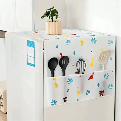 Fridge Cover Top | Cotton Cloth Anti-Dust Cover with Pockets BDesi
